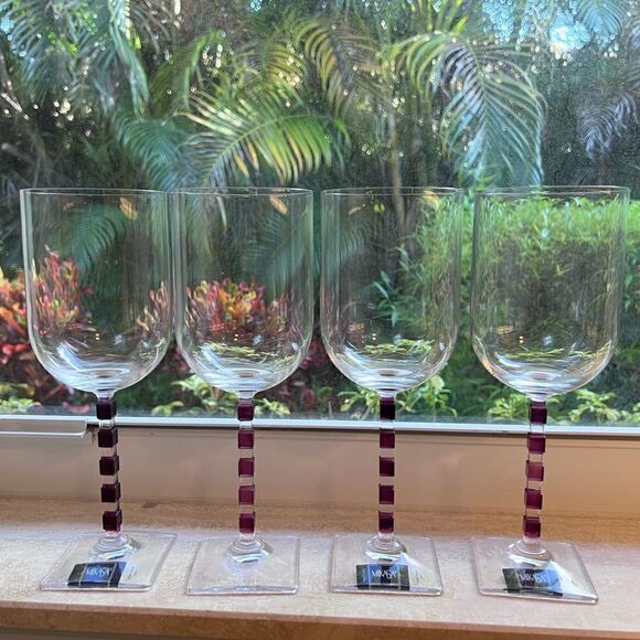 Mikasa Crystal Goblets-set of 4- “Amethyst Viewpoint” - Picture 2 of 9